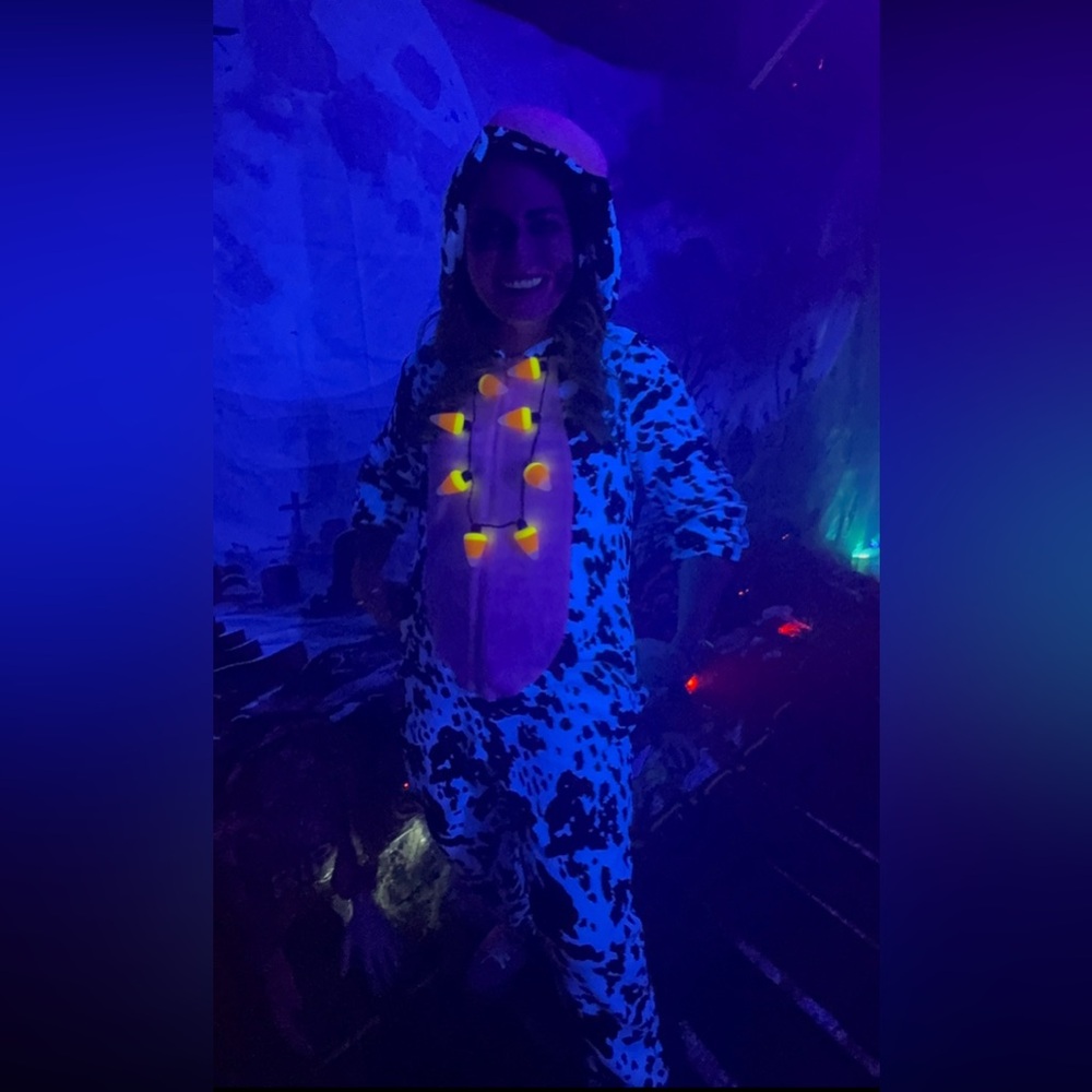 Cow Print Costume with Pink Accents